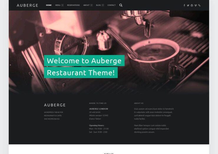 Business Corporate Theme Auberge