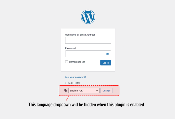 Disable Login Language Selector
